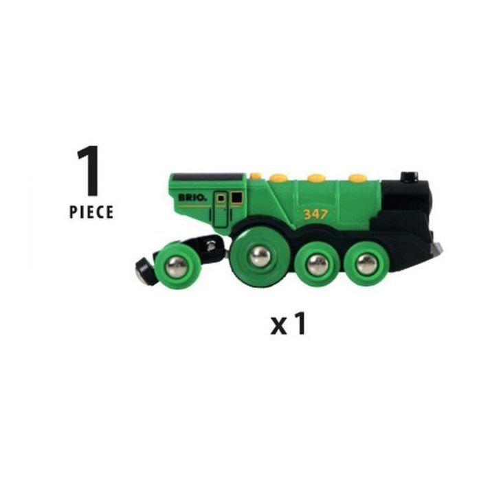 BRIO World - 33593 - Powerful Green Locomotive With Batteries - Wooden Toy