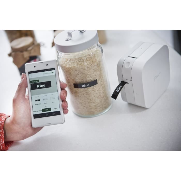 BROTHER Cube Compact Label Maker PT-P300BT P-Touch Easily Connects to Smartphones and Tablets up to 12mm