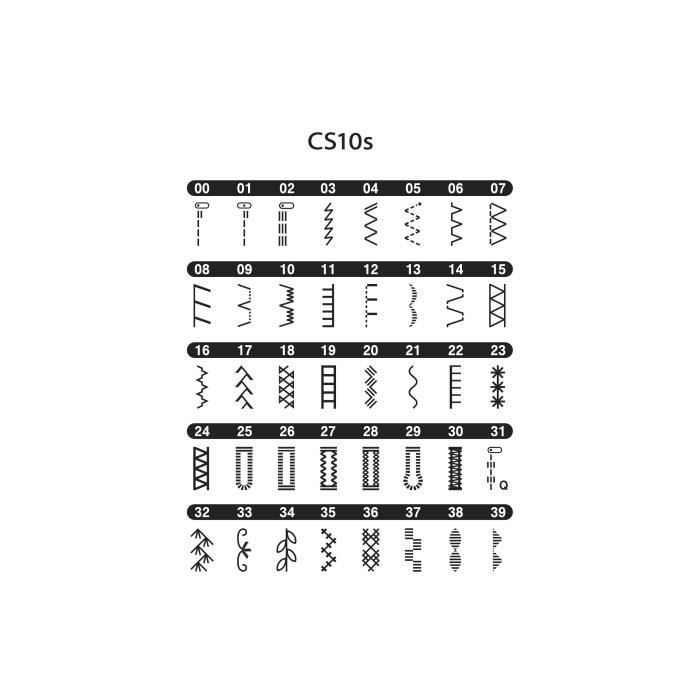 BROTHER - CS10s - Electronic sewing machine - 40 stitches - Needle threading system - LCD display - White