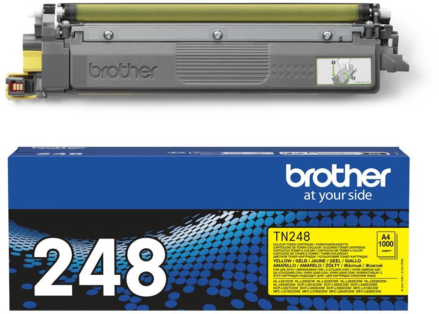 Yellow ink toner TN248Y for BROTHER printers - 1000 pages
