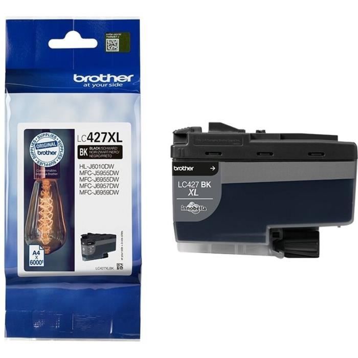 Ink cartridge LC427XLBK - BROTHER - Black - 6000 pages - For Brother MFC-J6955DW, MFC-J6957DW, MFC-J5955DW and HL-J6010DW