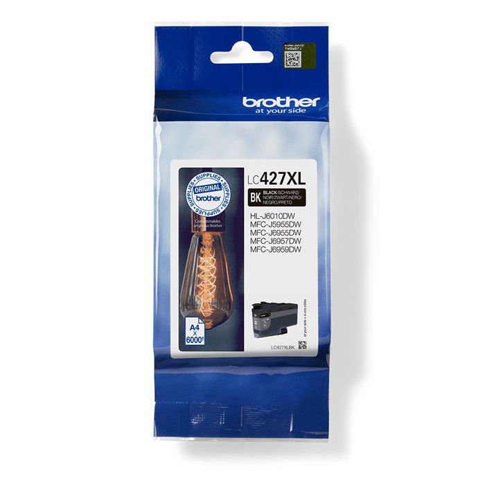 Ink cartridge LC427XLBK - BROTHER - Black - 6000 pages - For Brother MFC-J6955DW, MFC-J6957DW, MFC-J5955DW and HL-J6010DW