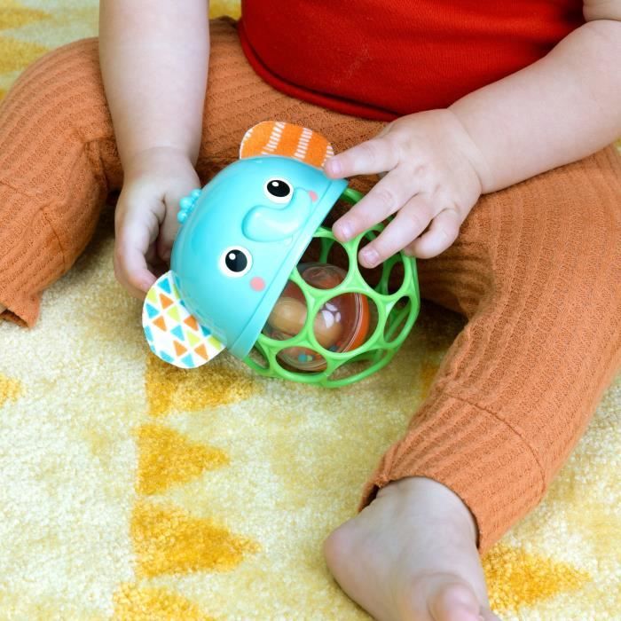 Light-up musical rattle - BRIGHT STARTS - Giggle & Glow - Elephant toy - Easy-grasp Oball - Newborn+ - Unisex