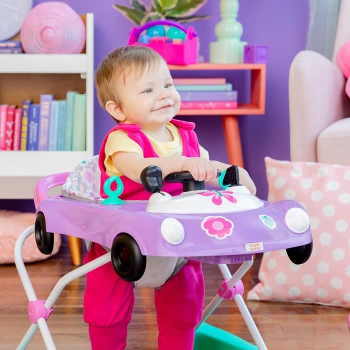 BRIGHT STARTS 3-in-1 walker, small racing car, 3 evolving play modes, purple