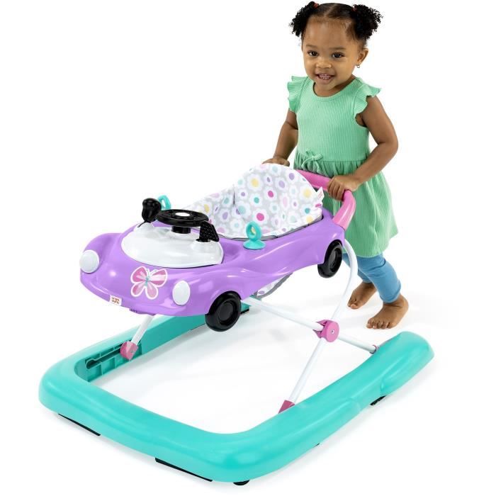 BRIGHT STARTS 3-in-1 walker, small racing car, 3 evolving play modes, purple