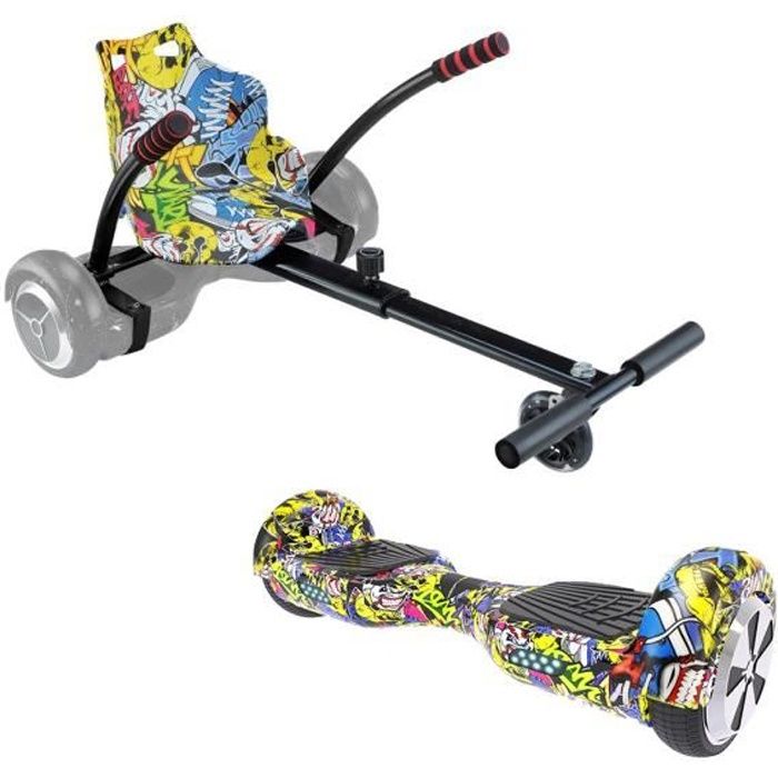 URBANGLIDE Pack Hoverboard + Kart Pilot - Multicolor - Wheels 6.5 - 550W - 4Ah - Adjustable length