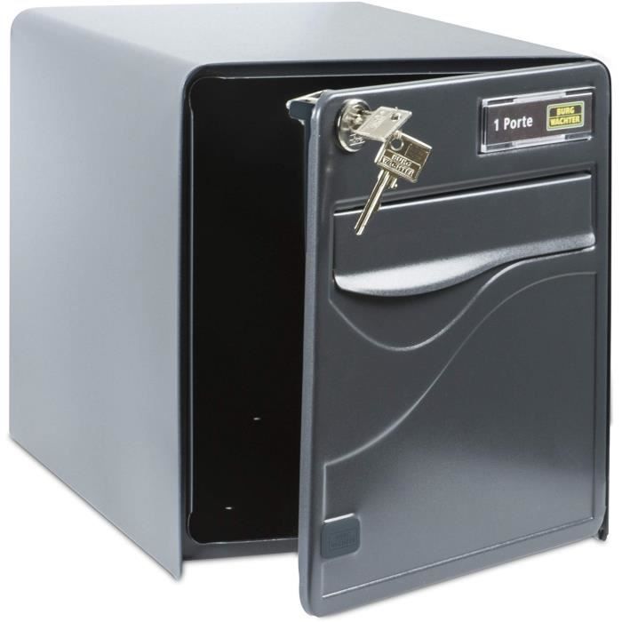 BURG WACHTER BALTIC 1-door mailbox - Free-standing - Galvanized steel - Side opening - Anthracite - Made in France
