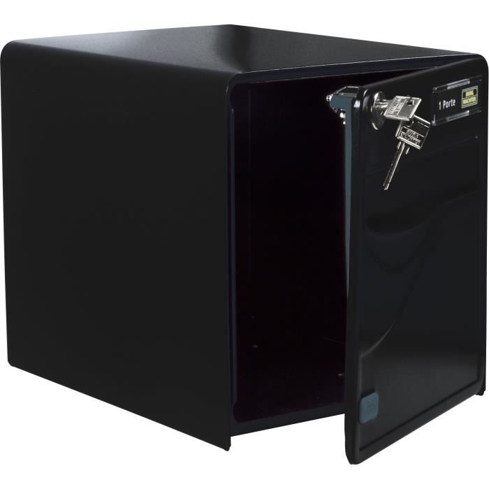 BURG WACHTER BALTIC 1-door mailbox - Galvanized steel - Side opening - Black - Made in France