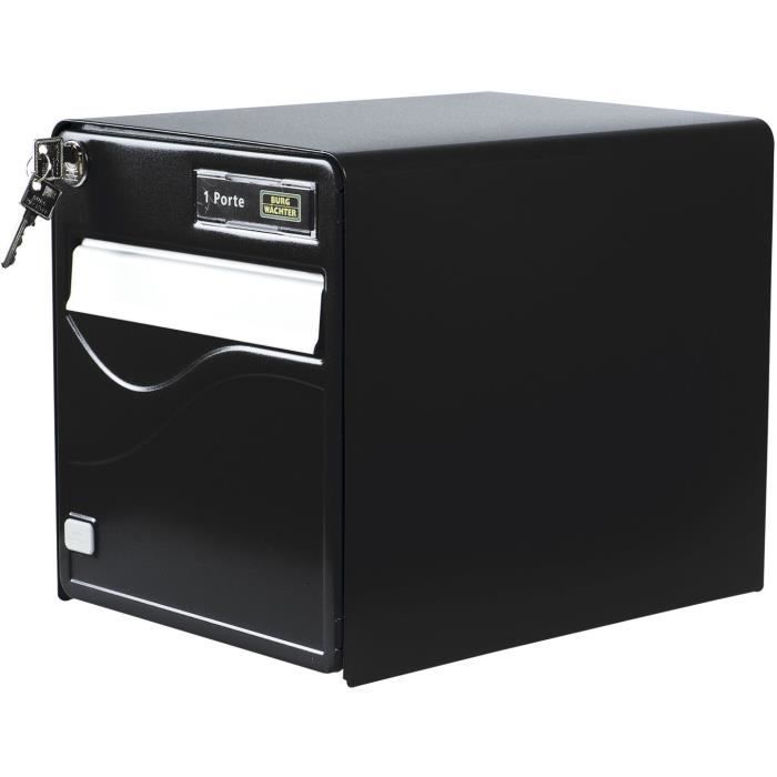 BURG WACHTER BALTIC 1-door mailbox - Galvanized steel - Side opening - Black - Made in France