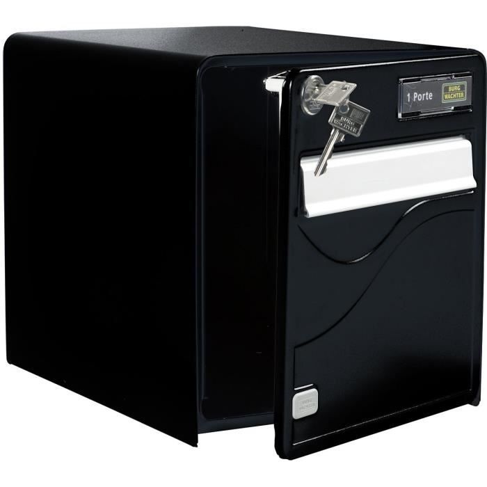 BURG WACHTER BALTIC 1-door mailbox - Galvanized steel - Side opening - Black - Made in France