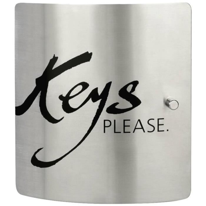Key cabinet - BURG WACHTER - 6205/10 Ni KEYS PLEASE - Stainless steel, 10 hooks, adjustable magnetic closure