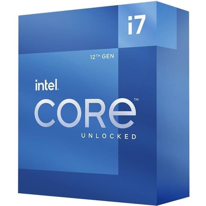 Processor - INTEL - Core i7-12700K - 12 cores (8P + 4E) - Socket LGA1700 - Chipset Series 600 - TDP 125W (BX8071512700K)
