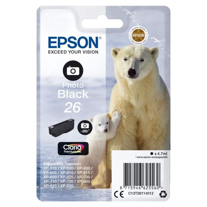 Epson T2611 Polar Bear Ink Cartridge Black Photo