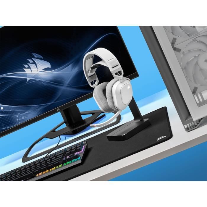 Gaming helmet - Corsair HS80 Wireless - White - Omnidirectional microphone