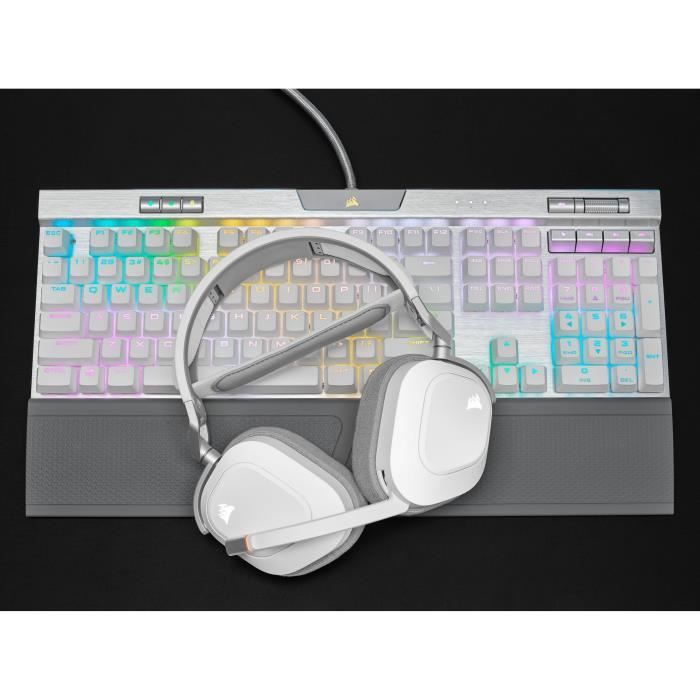 Gaming helmet - Corsair HS80 Wireless - White - Omnidirectional microphone