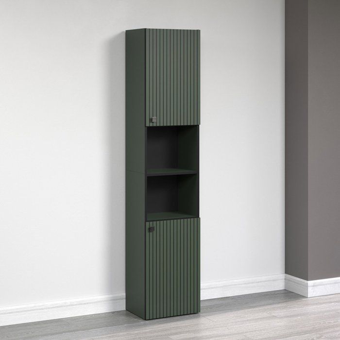 Bathroom column - Sage green and black decor - L40 x H186 x D31cm - PURE BLISS
