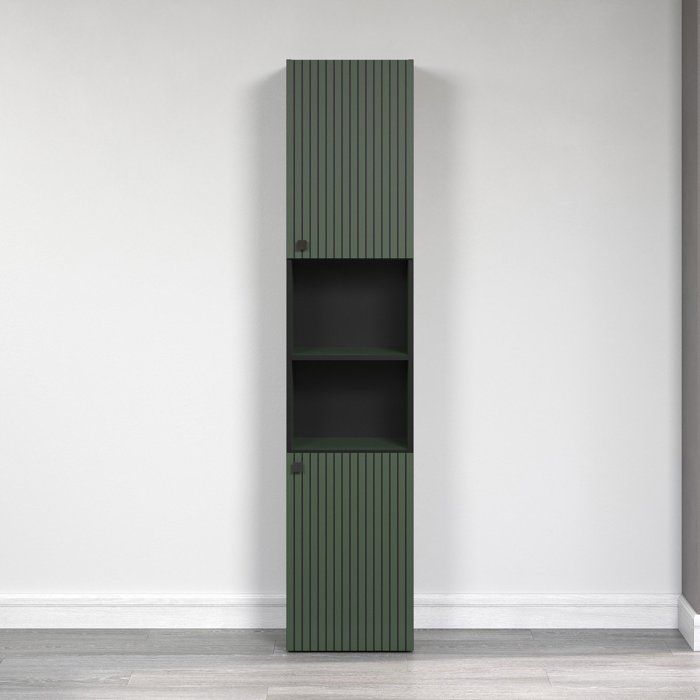 Bathroom column - Sage green and black decor - L40 x H186 x D31cm - PURE BLISS