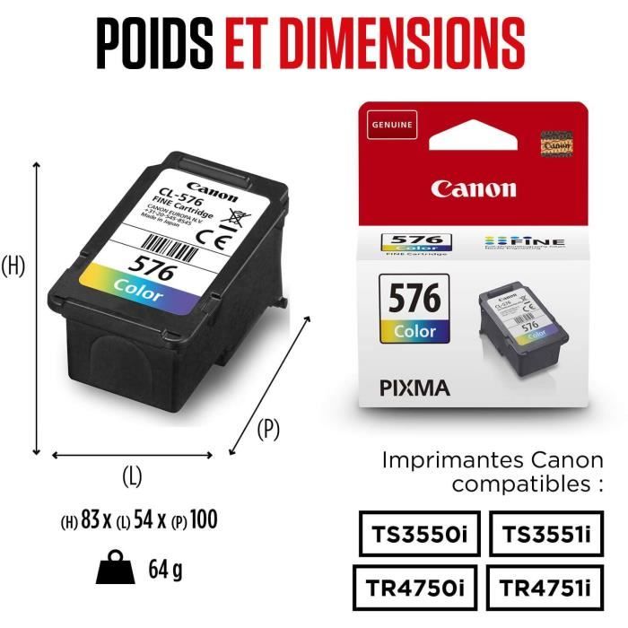 CANON CL-576 Ink Cartridge - Multi-Color - 100 Page Yield - Genuine Product