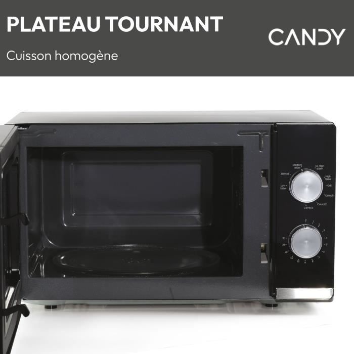 CMG20TNMB Microwave CANDY Moderna Grill 20L 700W - 900W Grill - Mechanical UI 6 power levels - Weight defrost function
