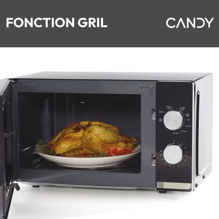 CMG20TNMB Microwave CANDY Moderna Grill 20L 700W - 900W Grill - Mechanical UI 6 power levels - Weight defrost function