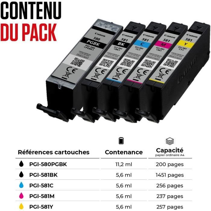 Ink Cartridge - Generic - PGI-580/CLI-581 - 6 Pack - Multi-color - Canon Compatible