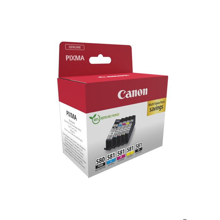 Ink Cartridge - Generic - PGI-580/CLI-581 - 6 Pack - Multi-color - Canon Compatible