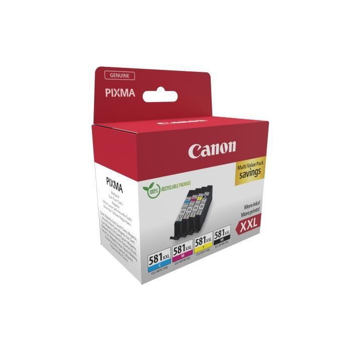 CANON CLI-581XXL Black/Cyan/Magenta/Yellow Ink Cartridges - 4-Color Multipack