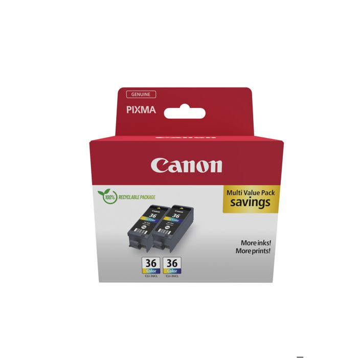 Pack of 2 color ink cartridges - CANON - CLI-36 CL - Inkjet - 12 ml