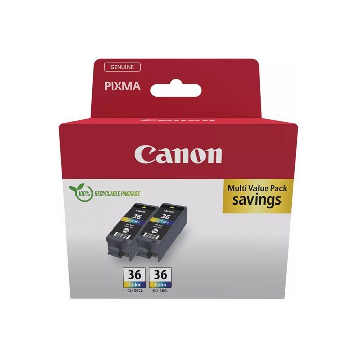 Pack of 2 color ink cartridges - CANON - CLI-36 CL - Inkjet - 12 ml
