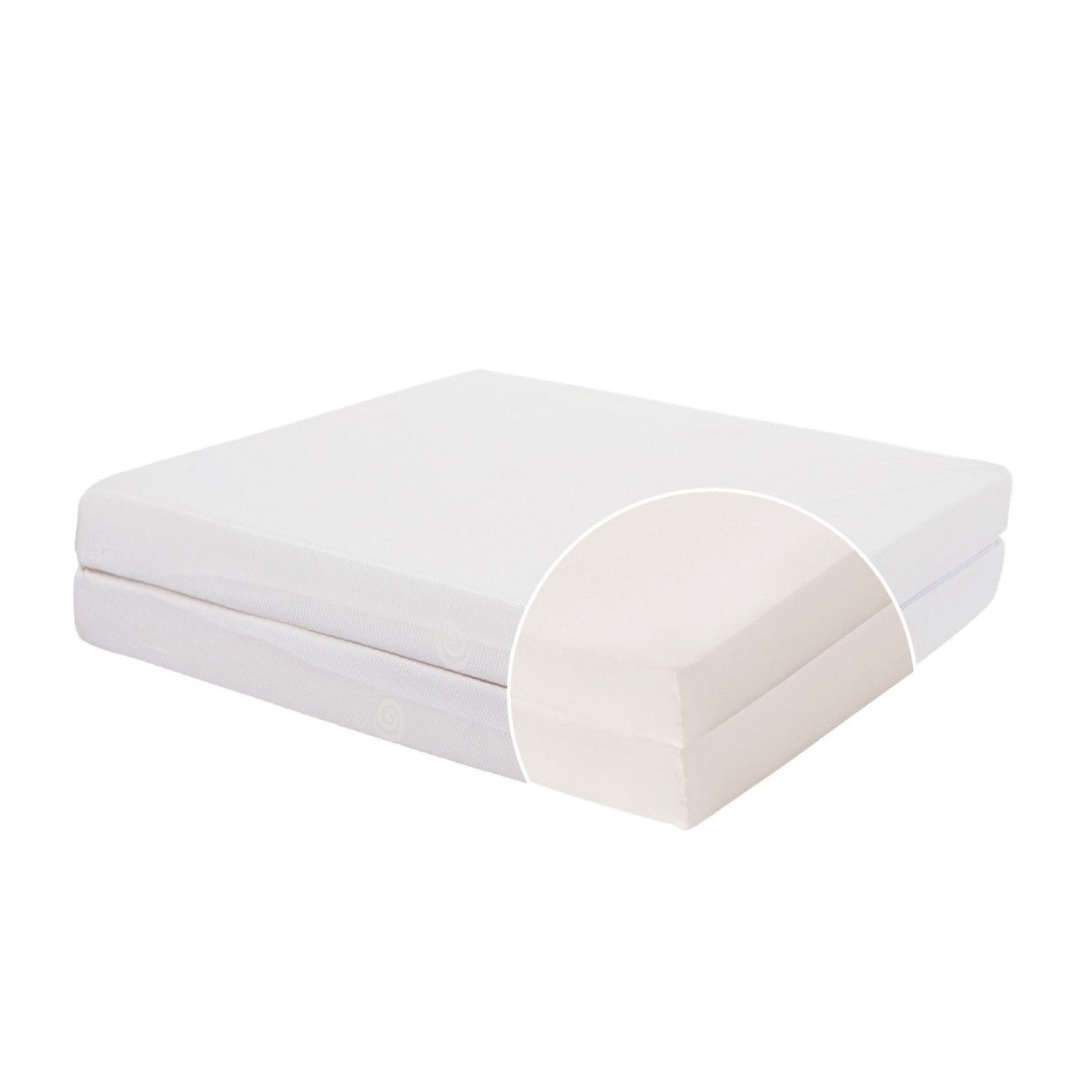 CANDIDE Ecru 2-Piece Folding Mattress - 60x120 cm