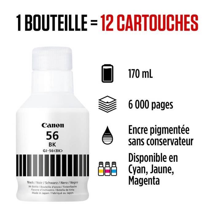 Ink bottle - Canon - GI -56BK - Black - Maxify GX compatibility - (4412C001)