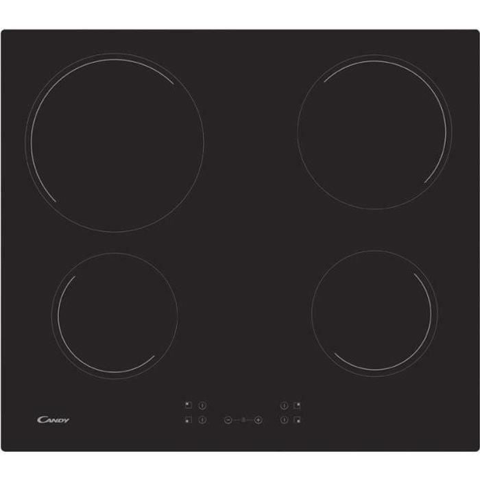 Vitroceramic hob -Candy - 4 fireplaces - L 56 x D 49 cm - CH64CCB -Rentement black glass