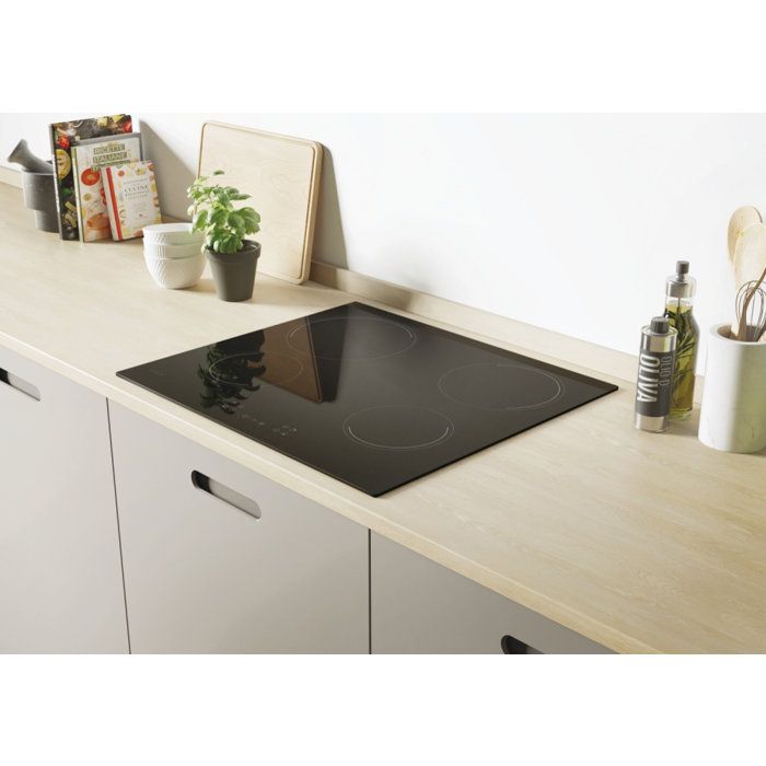 Vitroceramic hob -Candy - 4 fireplaces - L 56 x D 49 cm - CH64CCB -Rentement black glass