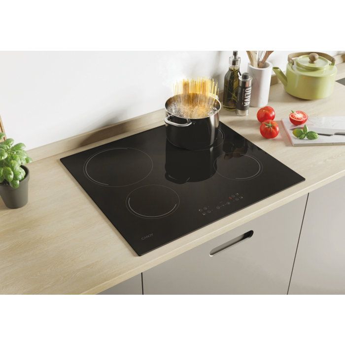 Vitroceramic hob -Candy - 4 fireplaces - L 56 x D 49 cm - CH64CCB -Rentement black glass