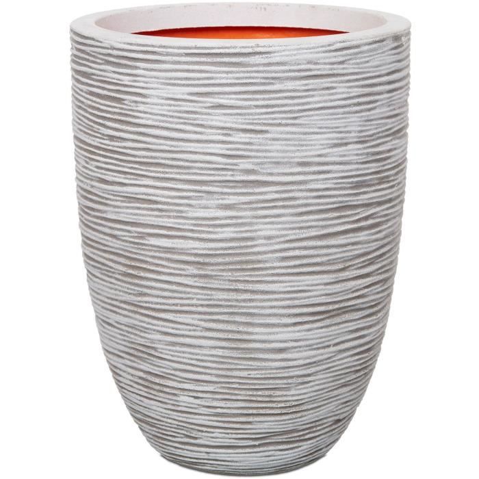 Capi Flowerpot Nature Rib 36 x 47 cm Ivory KOFI782 424227