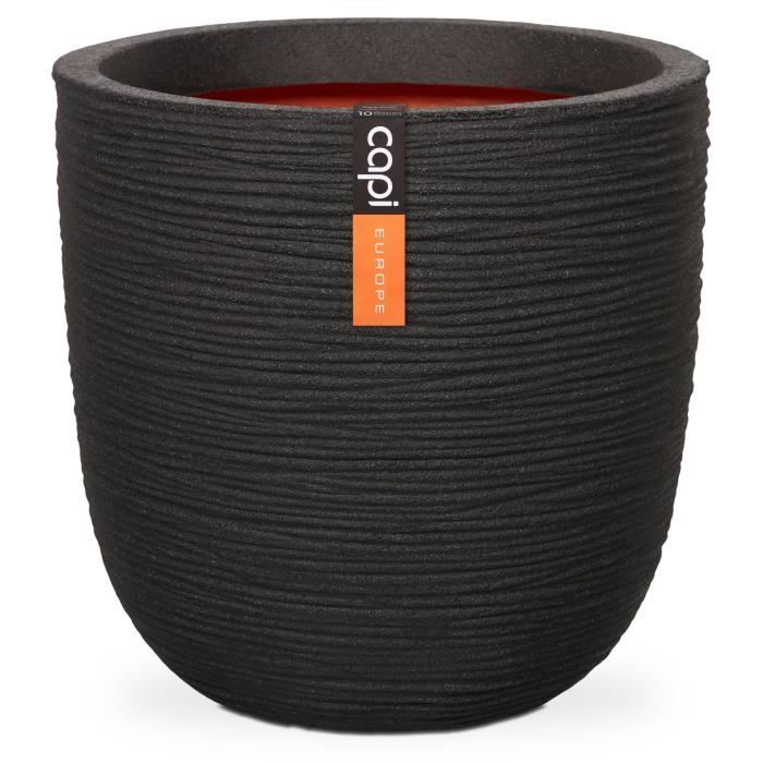 Ball flower pot - CAPI EUROPE - RIB NL - 43 x 41 cm - Black