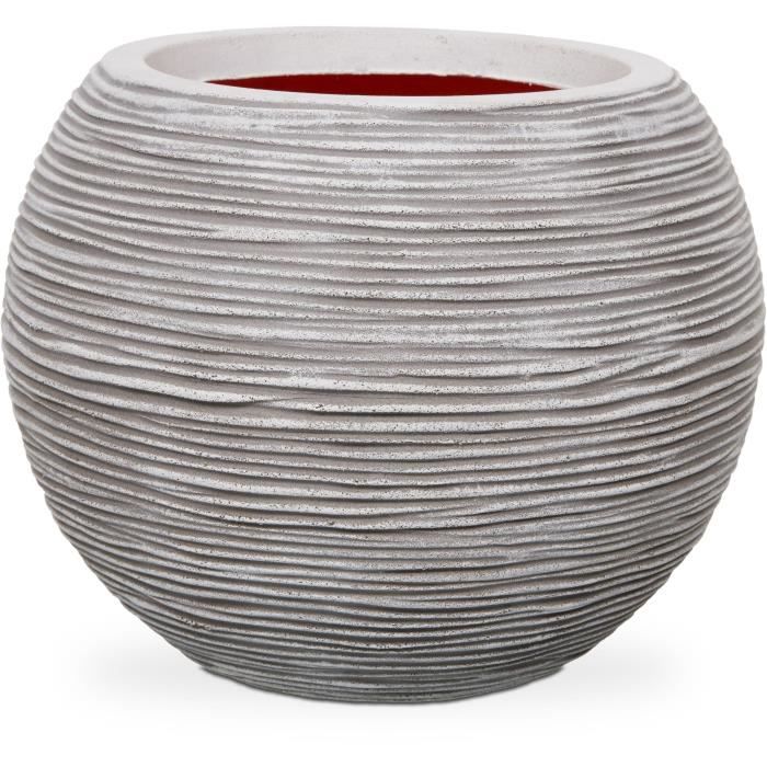 Capi Flowerpot Nature Rib round 40 x 32 cm ivory KOFI270 424219