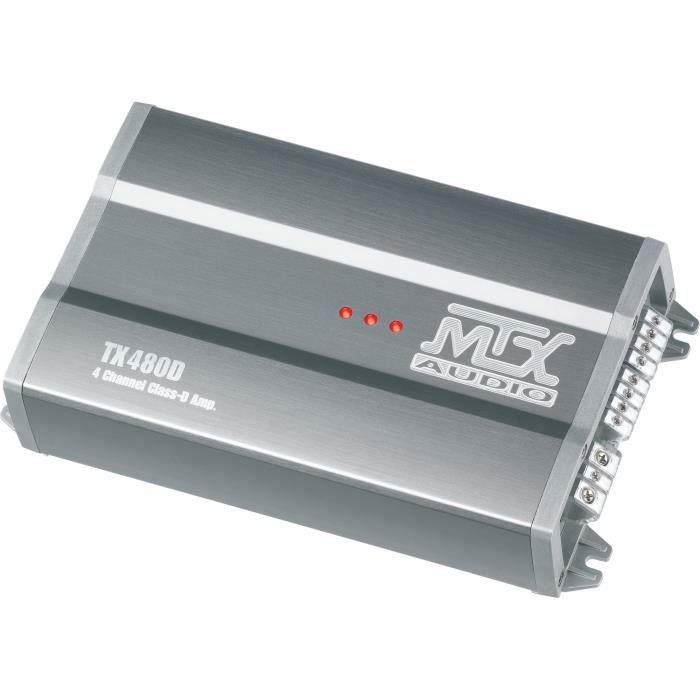 MTX TX480D Amplifier 12V 4 Channel Class-D 4x80W RMS Aluminum