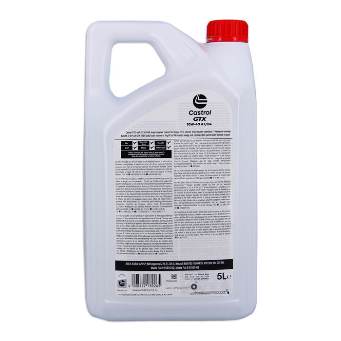 Engine oil - CASTROL - GTX 10W-40 A3/B4 - 5L