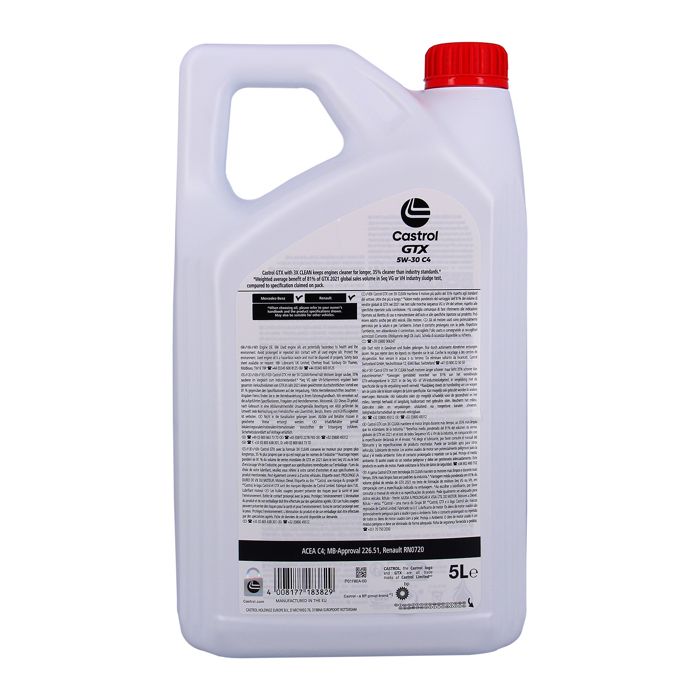 Engine oil - CASTROL - GTX 5W-30 C4 - 5L