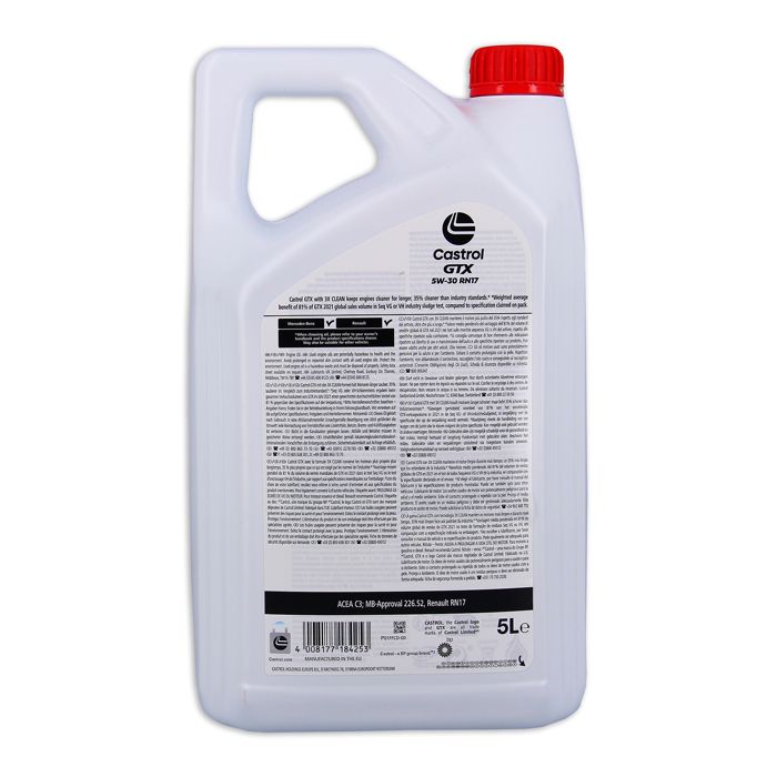 Engine oil - CASTROL - GTX 5W-30 RN17 - 5L