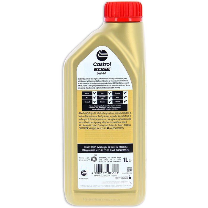 Engine oil - CASTROL - EDGE 0W-40 - 1L