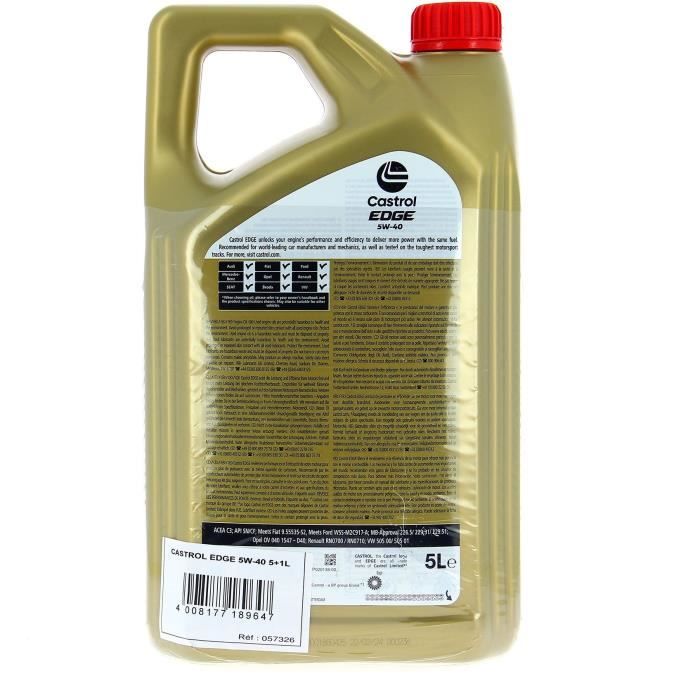 Engine Oil - CASTROL EDGE - 5W-40 - 5L+1L - 057326
