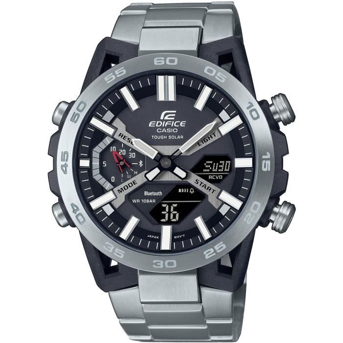 Watch - CASIO - ECB-2000D-1AEF - 51mm - Silver - Bluetooth - Solar - Waterproof 10 bars