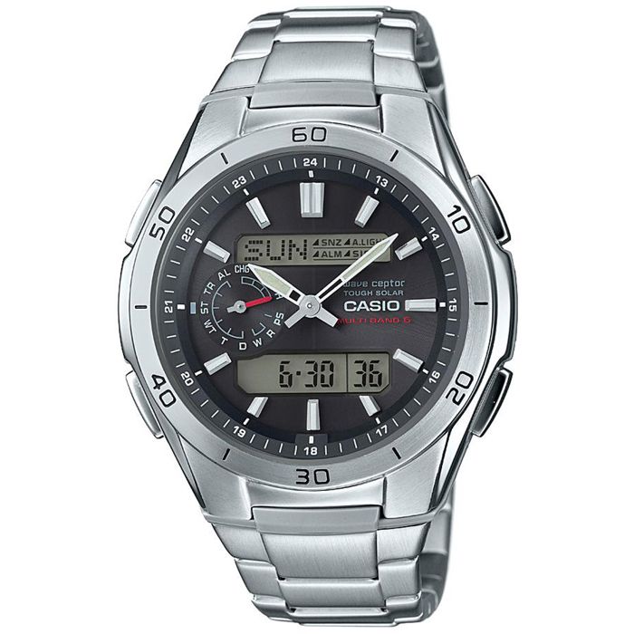 CASIO - Stainless steel watch - WAVECEPTOR - Gray