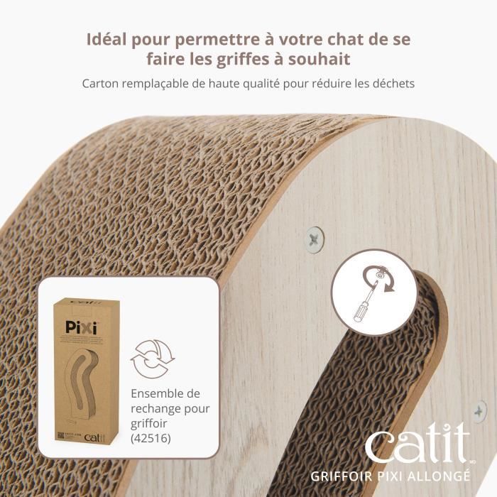 Cat Scratching Post - CATIT - Pixi Cat Tail - With Fabric Ball and Feather - Natural Oak Look