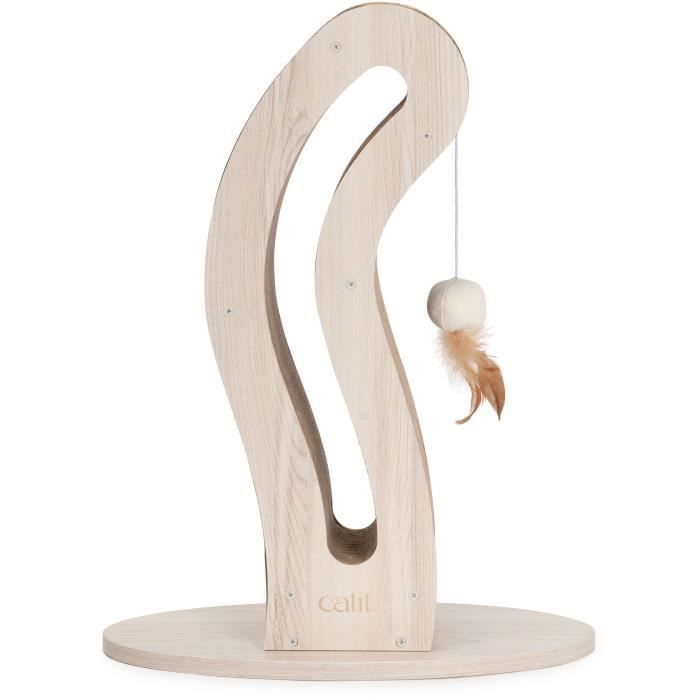 Cat Scratching Post - CATIT - Pixi Cat Tail - With Fabric Ball and Feather - Natural Oak Look
