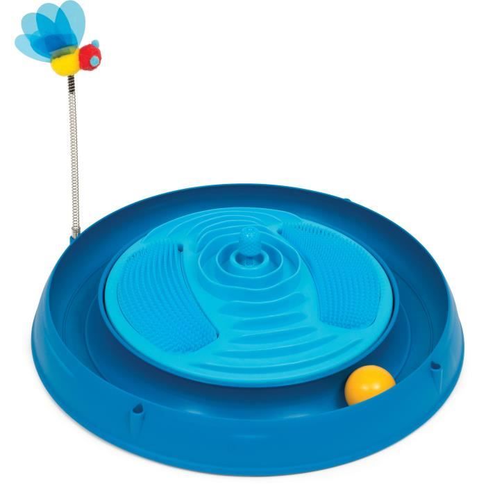 CAT IT 3-in-1 circuit with ball, massage band and catnip - Ø 36 cm - Blue - For cat