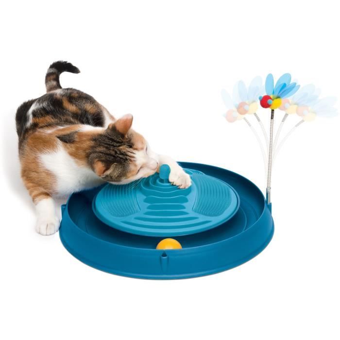 CAT IT 3-in-1 circuit with ball, massage band and catnip - Ø 36 cm - Blue - For cat