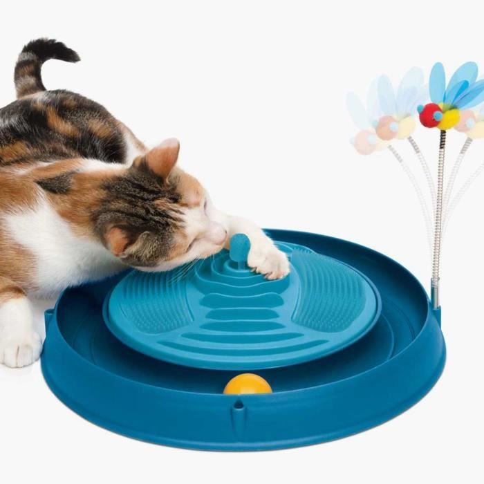 CAT IT 3-in-1 circuit with ball, massage band and catnip - Ø 36 cm - Blue - For cat